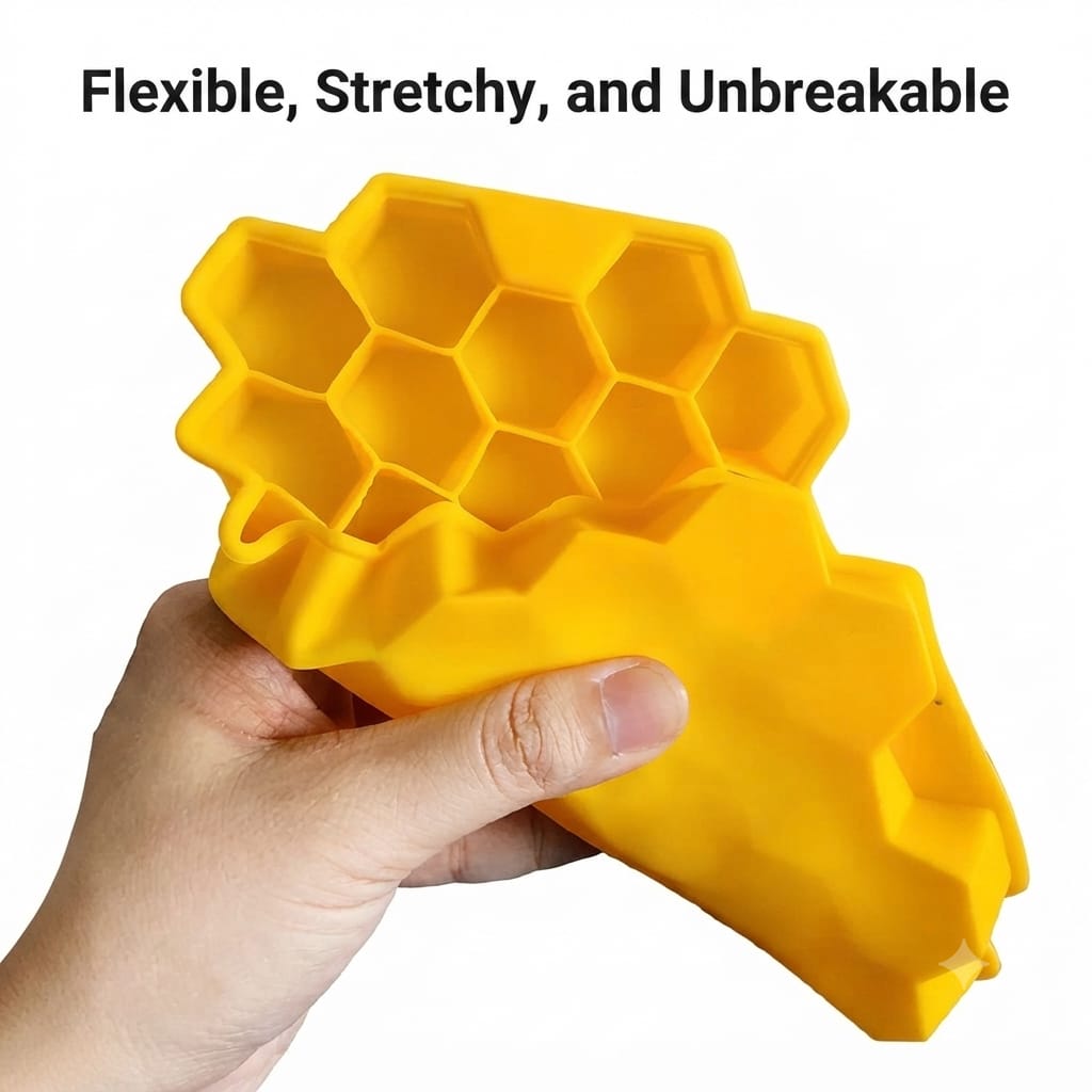 HoneyComb Silicone Ice Cube Tray Multi-Purpose Mold for chocolate and jelly making