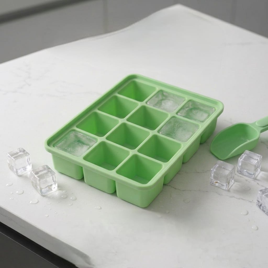Square Silicone Ice Cube Tray – Food Grade Cube Mold for Freezer, Drinks & Cocktails