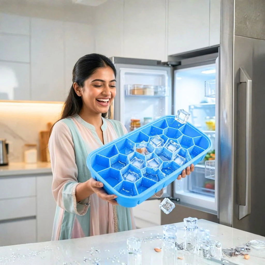 4-Piece Matrix Ice Cube Tray Bundle – Reusable Silicone Ice Molds