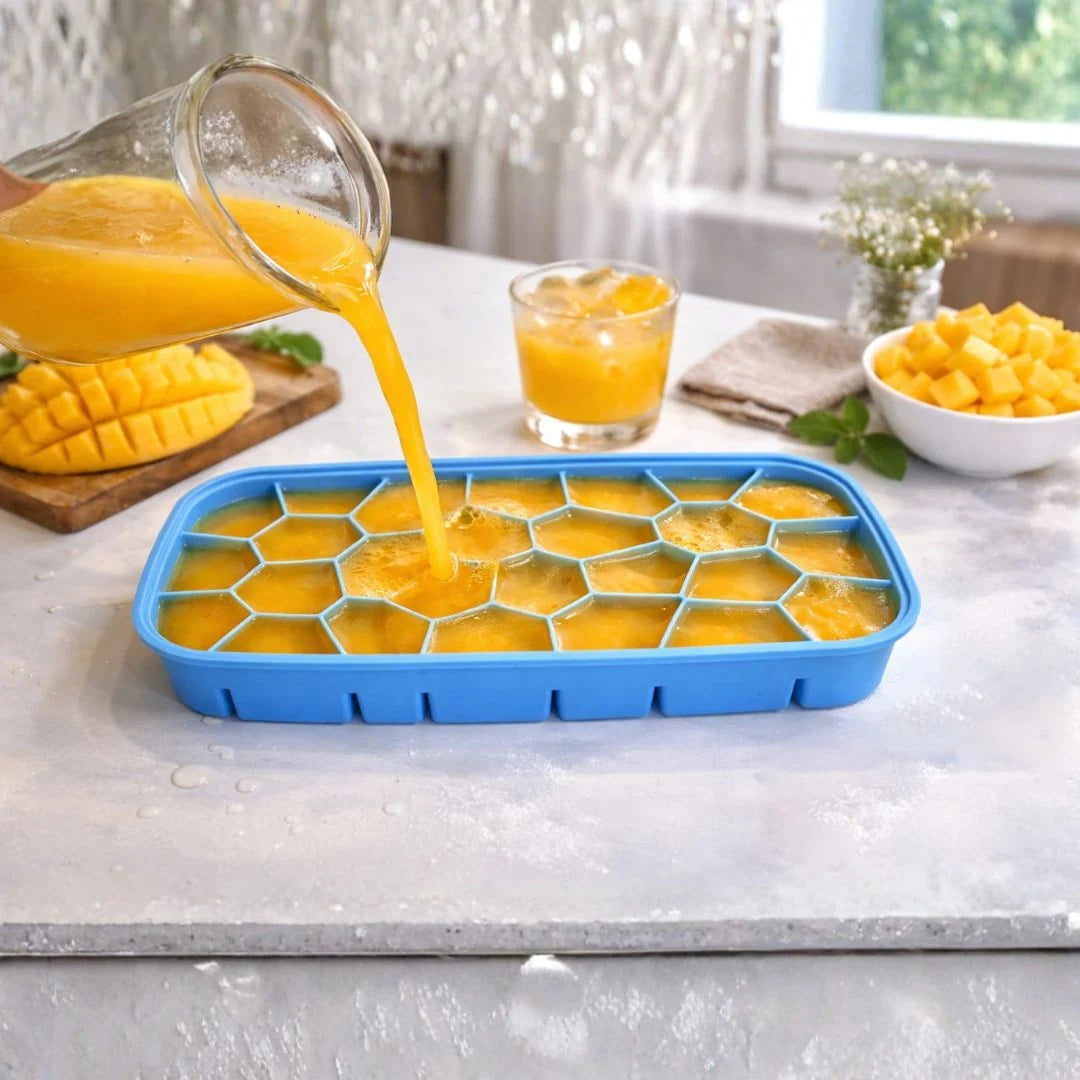 4-Piece Matrix Ice Cube Tray Bundle – Reusable Silicone Ice Molds