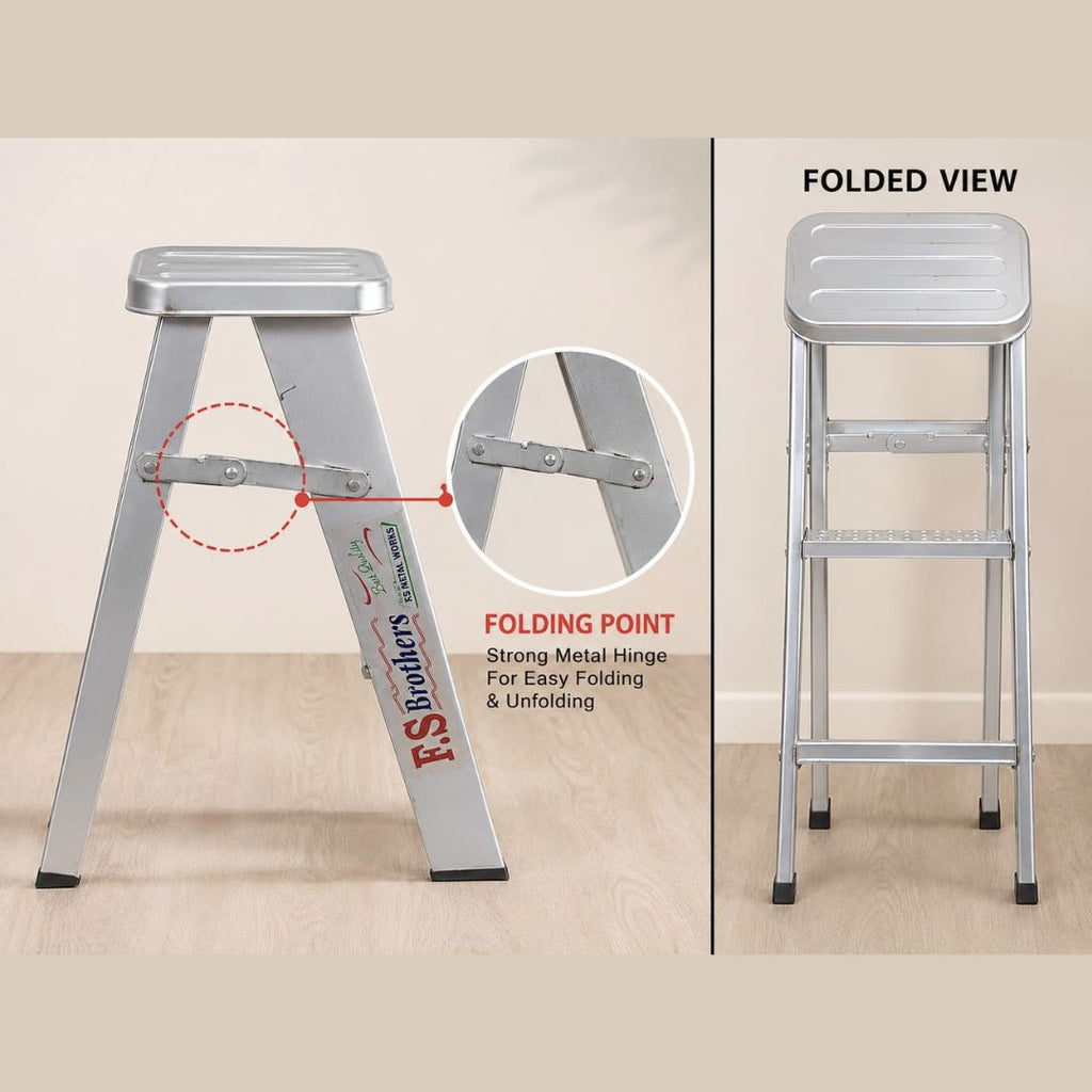 Heavy-Duty Anti-Slip 3 Feet Foldable Iron Step Ladder