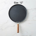 Non-Stick Aluminum/Silver Hot Plate, Deep Tawa With Wooden Handle