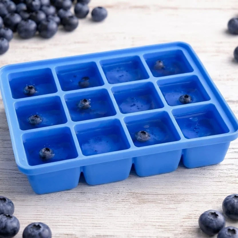 4-Piece Square Ice Cube Tray Bundle – Reusable Silicone Ice Molds