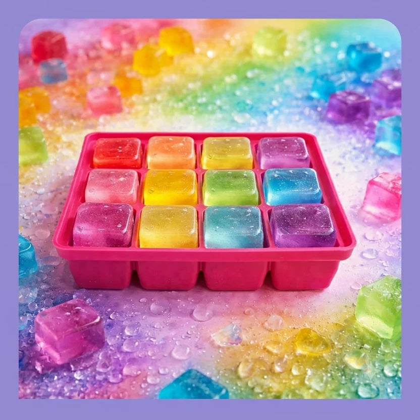 4-Piece Square Ice Cube Tray Bundle – Reusable Silicone Ice Molds