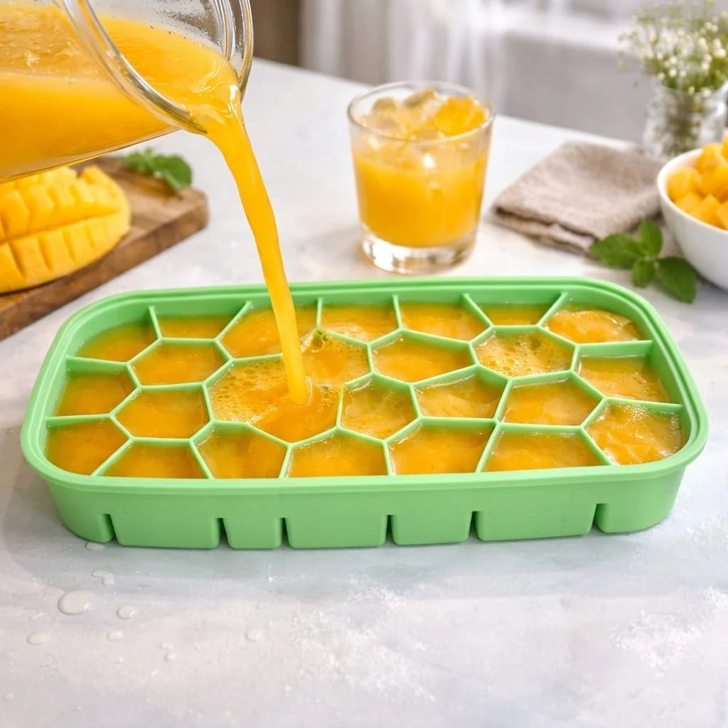 4-Piece Matrix Ice Cube Tray Bundle – Reusable Silicone Ice Molds