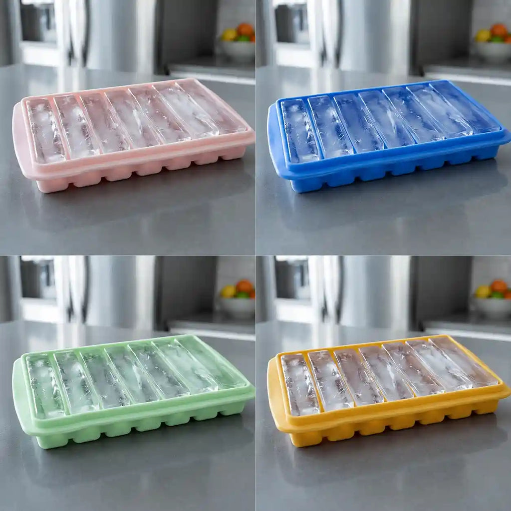 4-Piece Strip Silicone Ice Cube Tray – Food Grade Cube Mold for Freezer, Drinks & Cocktails (Copy)