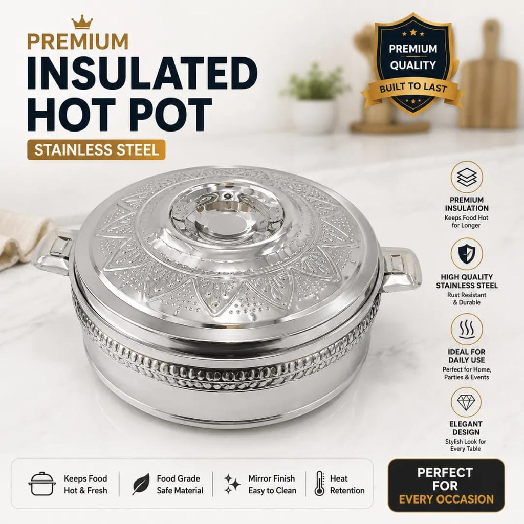 Premium Engraved Insulated Stainless Steel Hot Pot