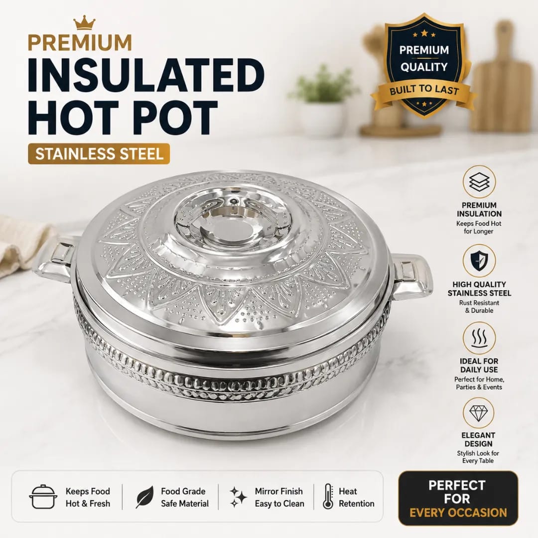 Premium Engraved Insulated Stainless Steel Hot Pot