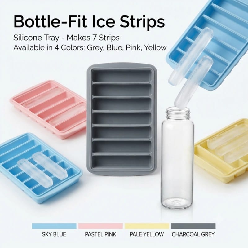 1-Piece Strip Silicone Ice Cube Tray – Food Grade Cube Mold for Freezer, Drinks & Cocktails (Copy)
