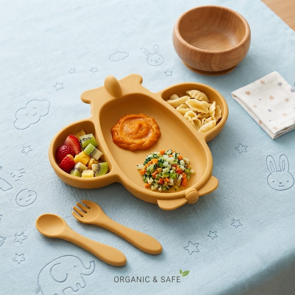 Silicone Baby Feeding Set, Suction Bowl, Cup & Utensils | 6-Piece Toddler Mealtime Set
