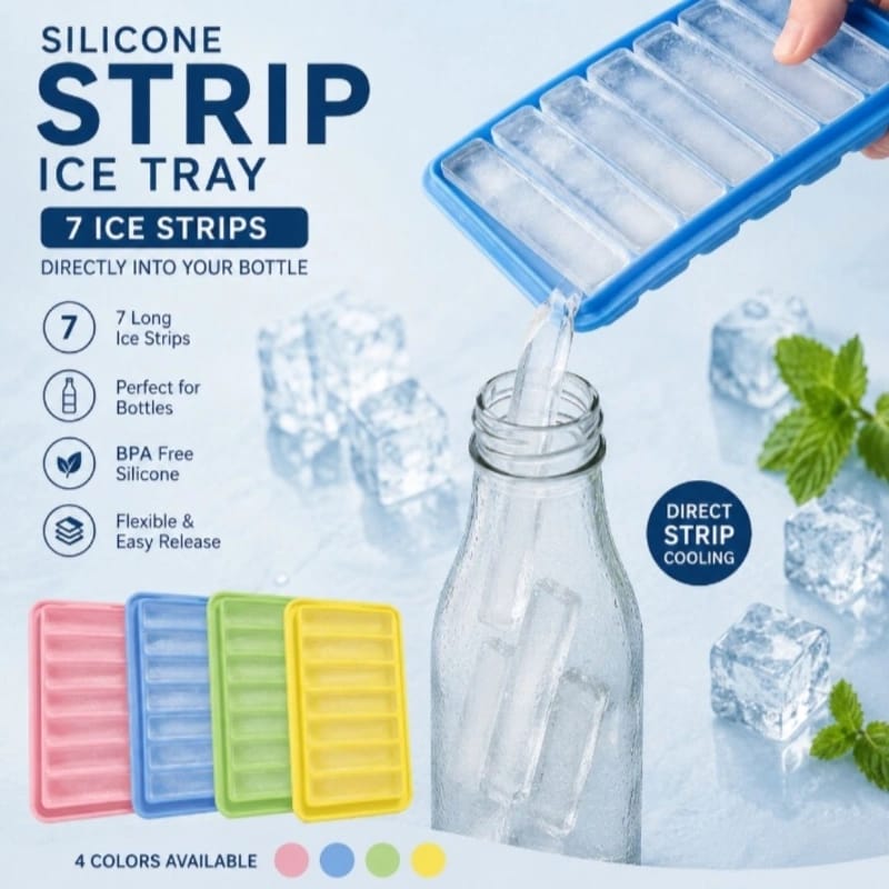 1-Piece Strip Silicone Ice Cube Tray – Food Grade Cube Mold for Freezer, Drinks & Cocktails (Copy)