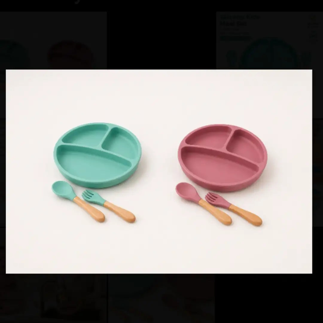 Silicone Kids Meal Set – 3 Piece Suction Plate Set