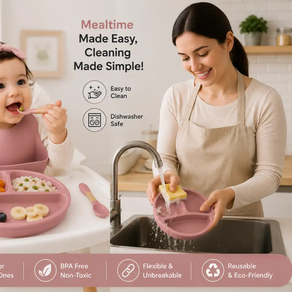 Silicone Kids Meal Set – 3 Piece Suction Plate Set